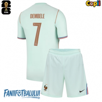 Franța Ousmane Dembele #7 Echipament de Fotbal Replică Mondial 2026 Copii Deplasare (+ Șorturi)